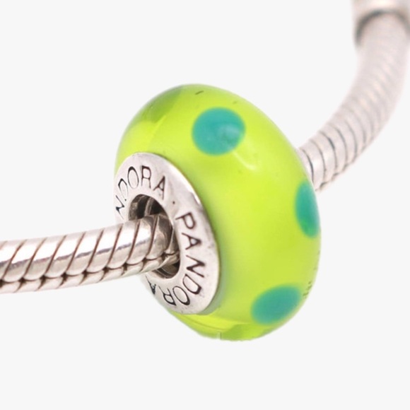 Pandora Jewelry - Pandora Green Polka Dot Murano Charm with Box